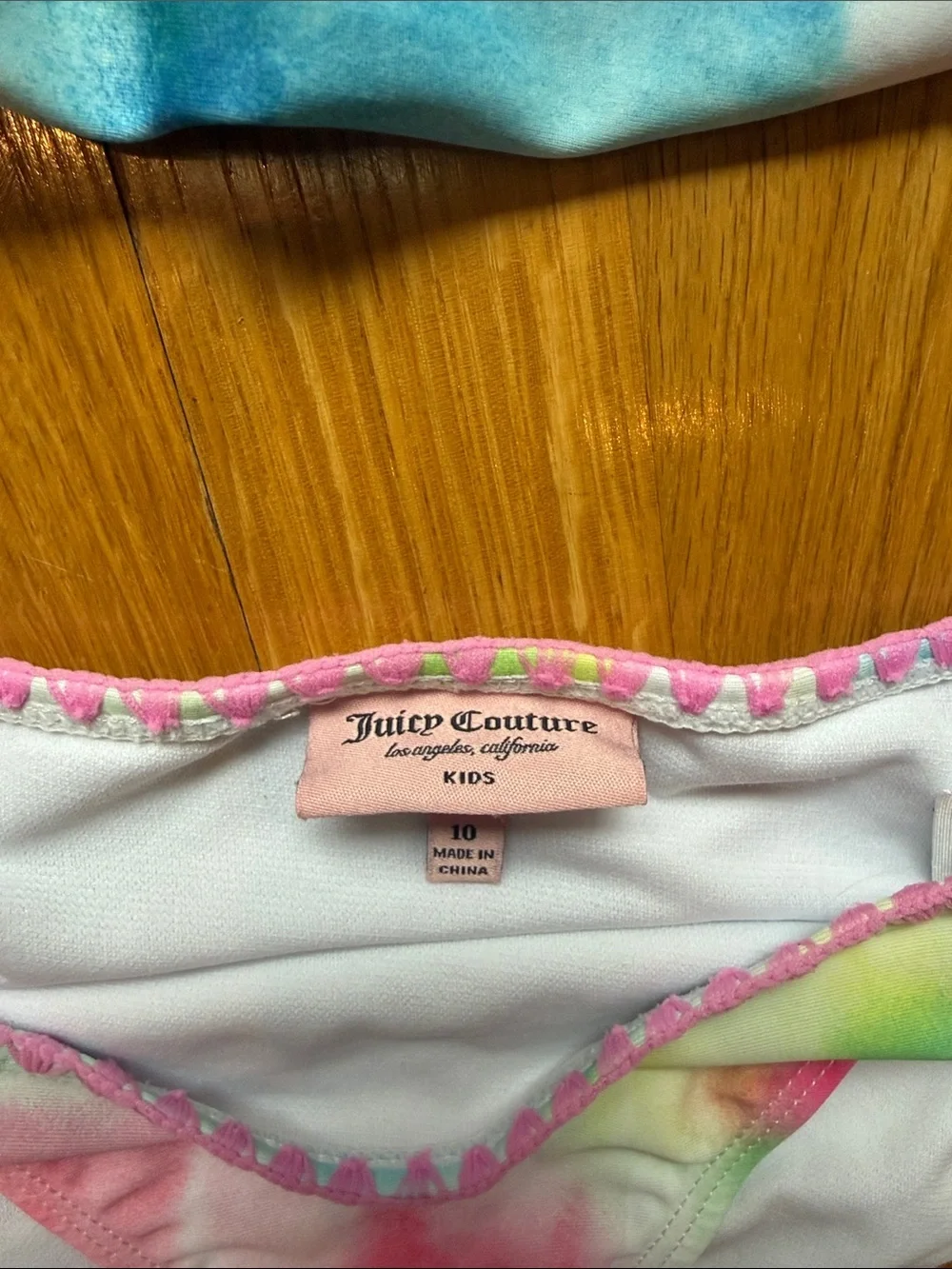 Juicy Couture Girls' Pink Multicolor Tie-Dye Two-Piece Bikini